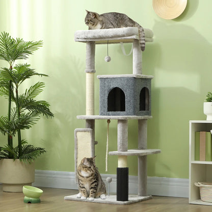 52 Inch Cat Tree, Scratching Posts, Bed, Condo, Grooming Brush Cat Trees at Gallery Canada