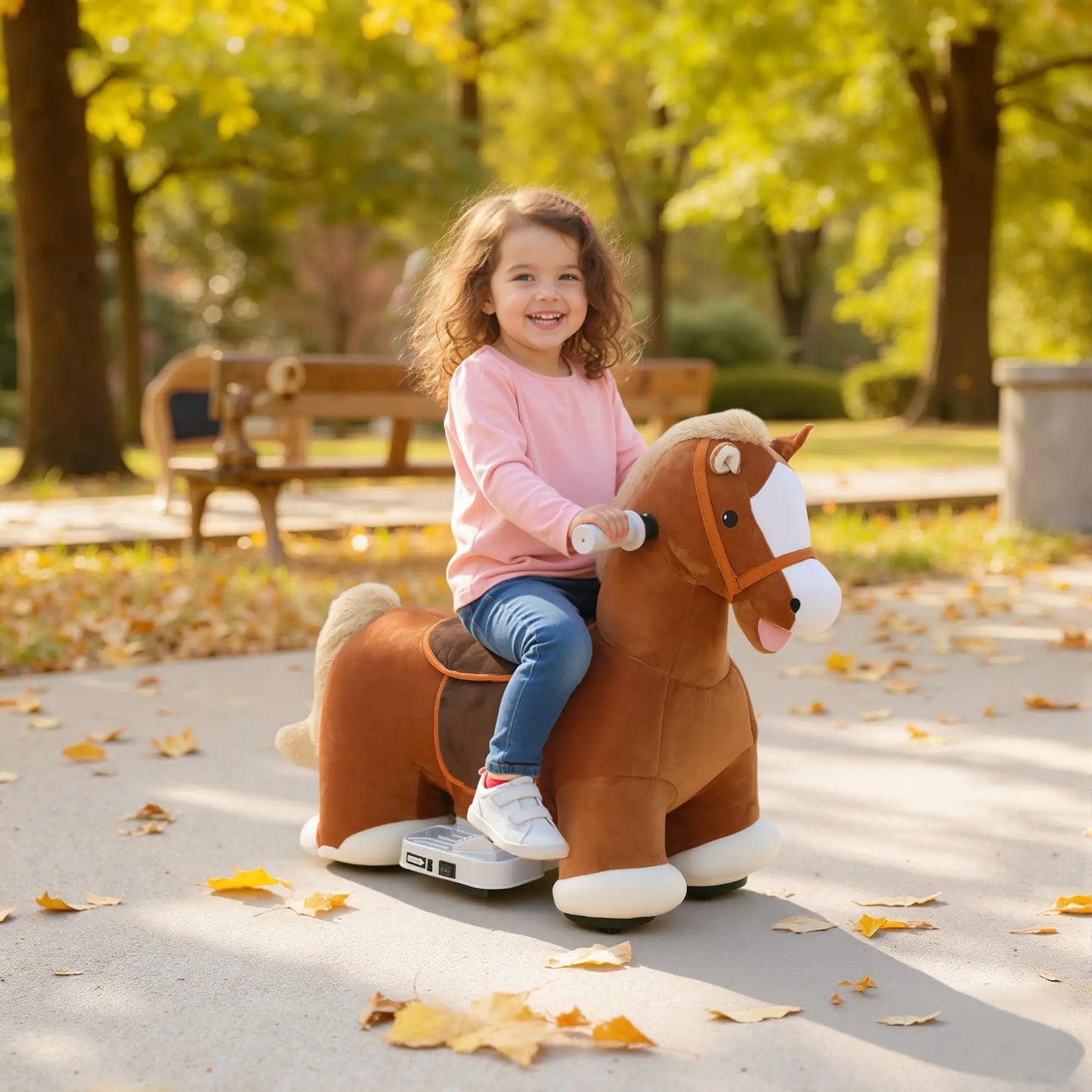 Electric Ride On Horse, Battery Powered Toy, Brown Rocking Horses at Gallery Canada