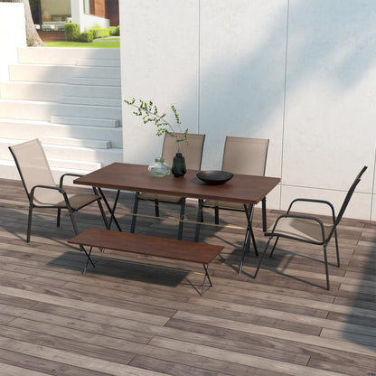 Outdoor Dining Chairs Set of 4, Heavy Duty Stackable, Grey Patio Chairs at Gallery Canada