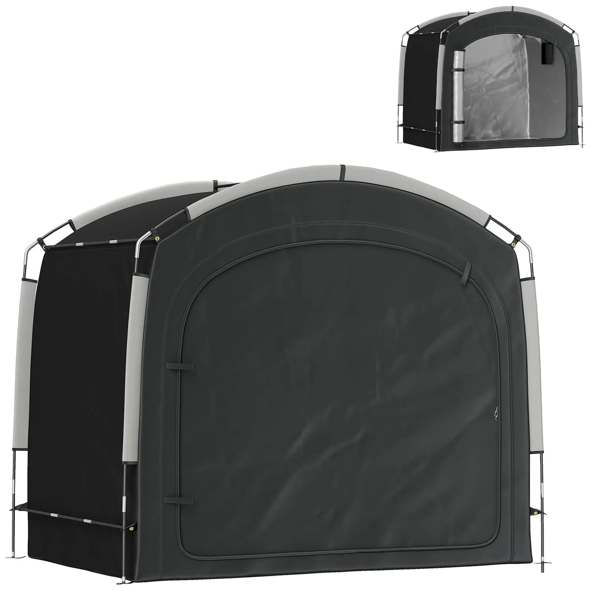 Bike Storage Shed Tent, Portable Waterproof, 210D Oxford Fabric, Black Car Shelters Black at Gallery Canada