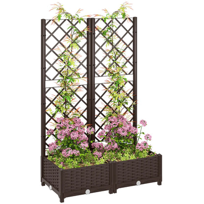 Raised Garden Bed With Trellis, Plastic, 32" x 16" x 48" Raised Garden Beds at Gallery Canada