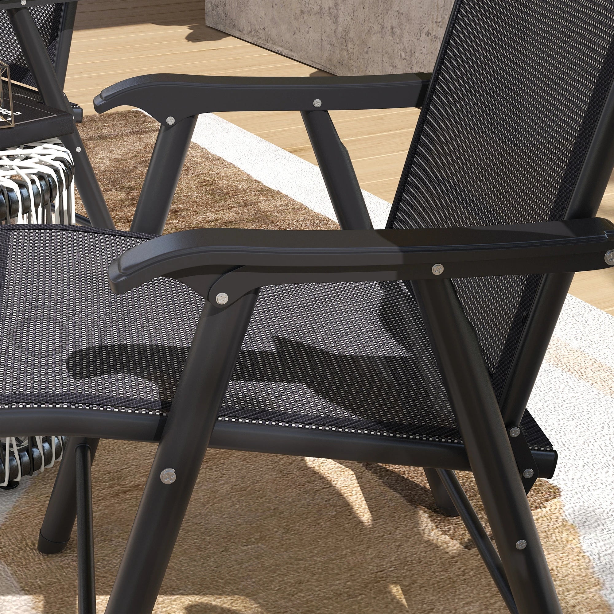 2-Piece Folding Chair Set, Patio Balcony Garden, Dark Grey Patio Chairs at Gallery Canada