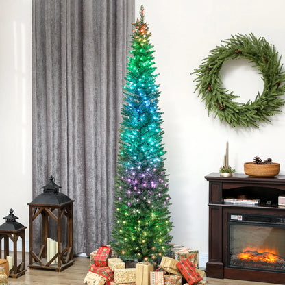 7.5ft Christmas Tree, Colorful DIY LEDs, Hinged Pencil, Remote, Timer, Green Pencil Christmas Trees at Gallery Canada