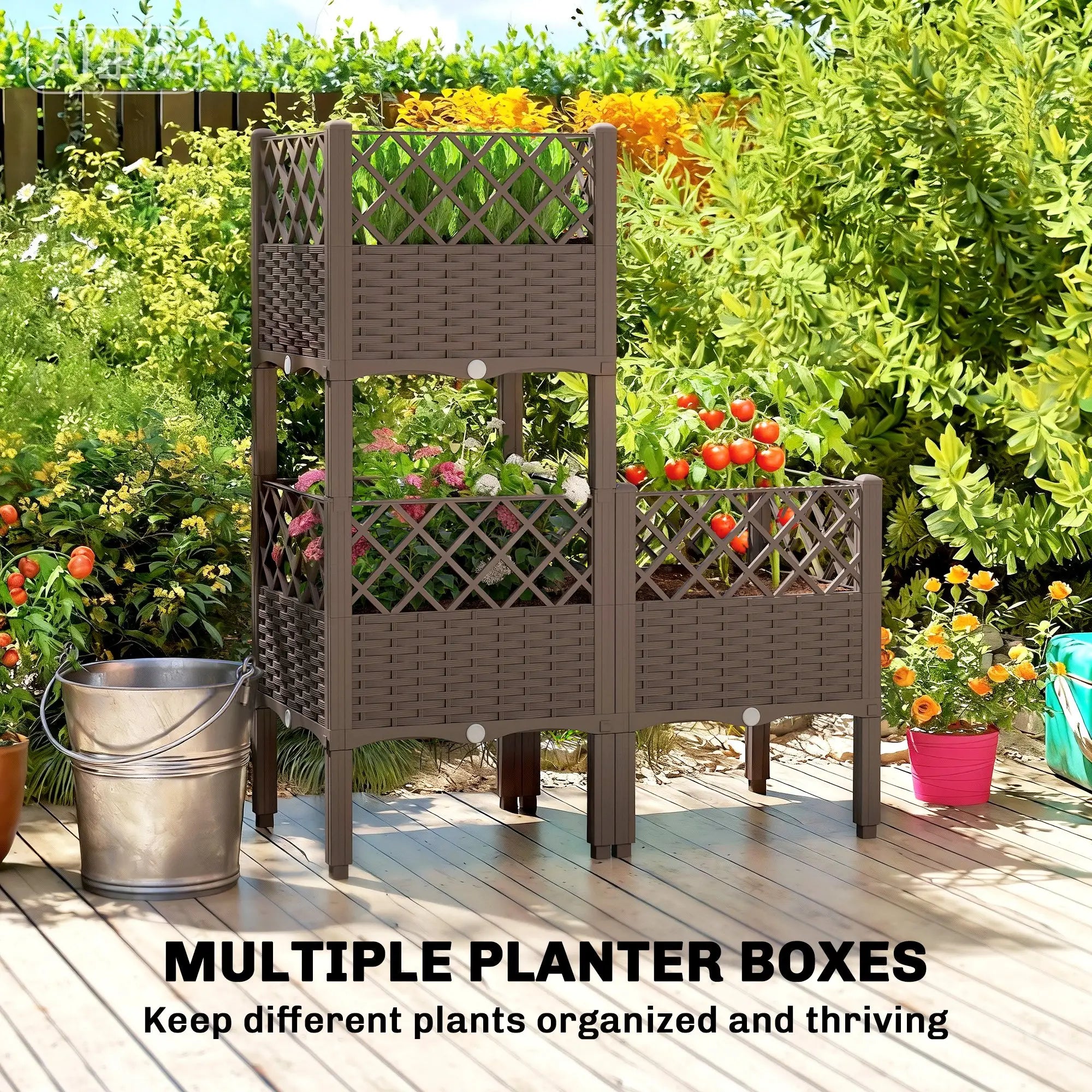 Raised Garden Bed With Legs, Self Watering Planter Box, 63