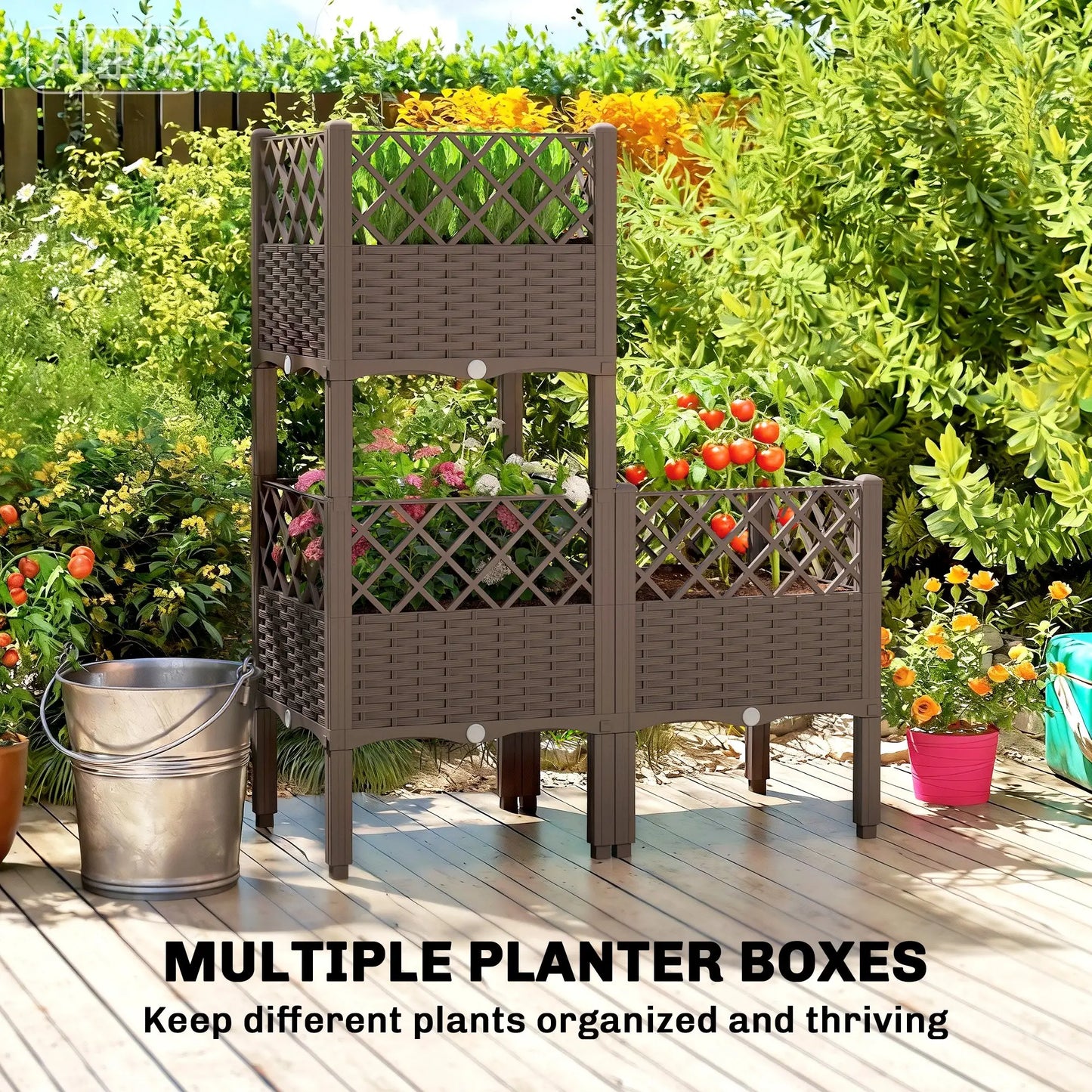 Raised Garden Bed With Legs, Self Watering Planter Box, 63" x 15.7" x 20.3" Elevated Garden Beds at Gallery Canada