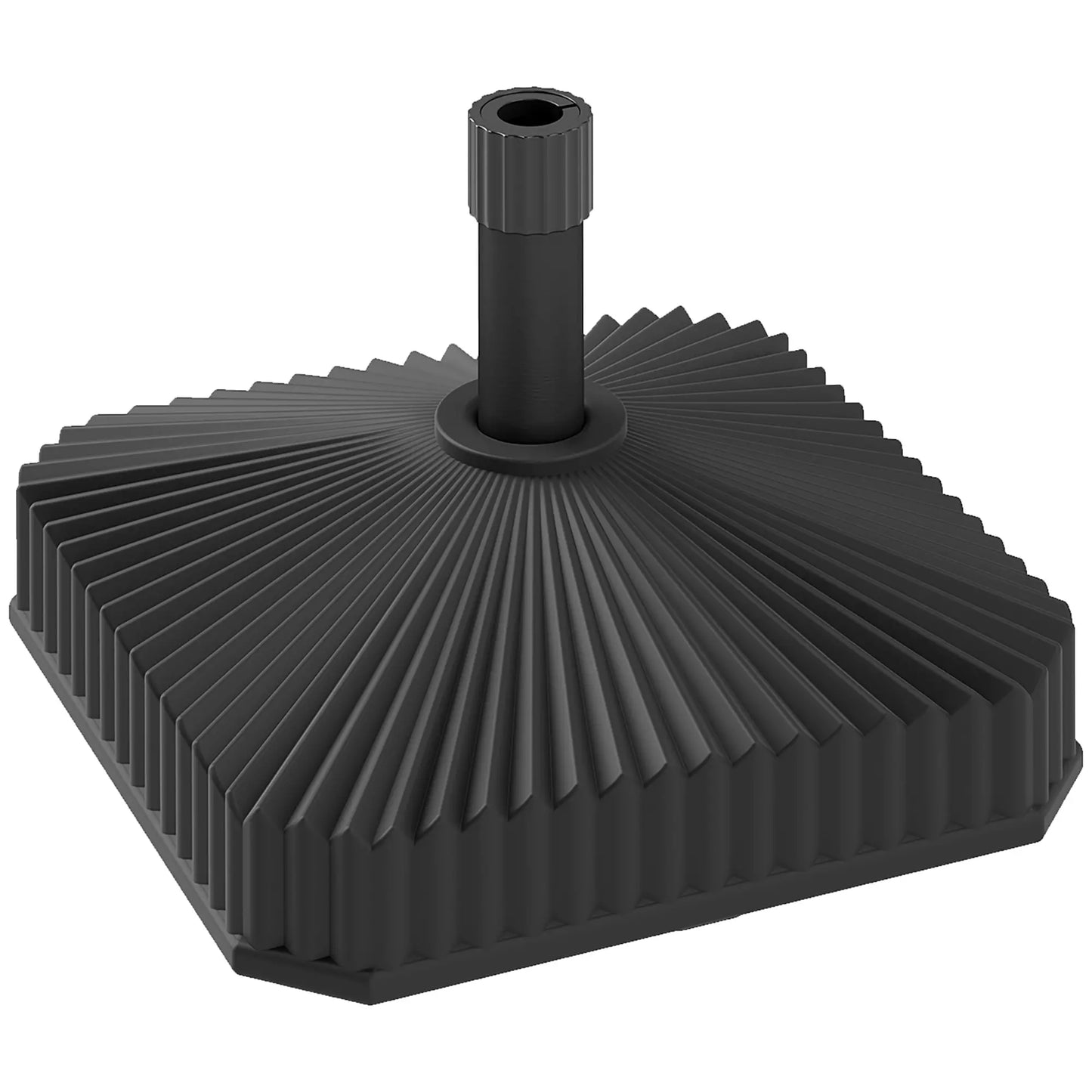Heavy Duty Outdoor Umbrella Base Stand, 17.7" L x 17.7" W x 11.8" H, Black Umbrella Bases Black at Gallery Canada