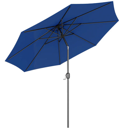 10' X 8' Round Market Umbrella, Blue