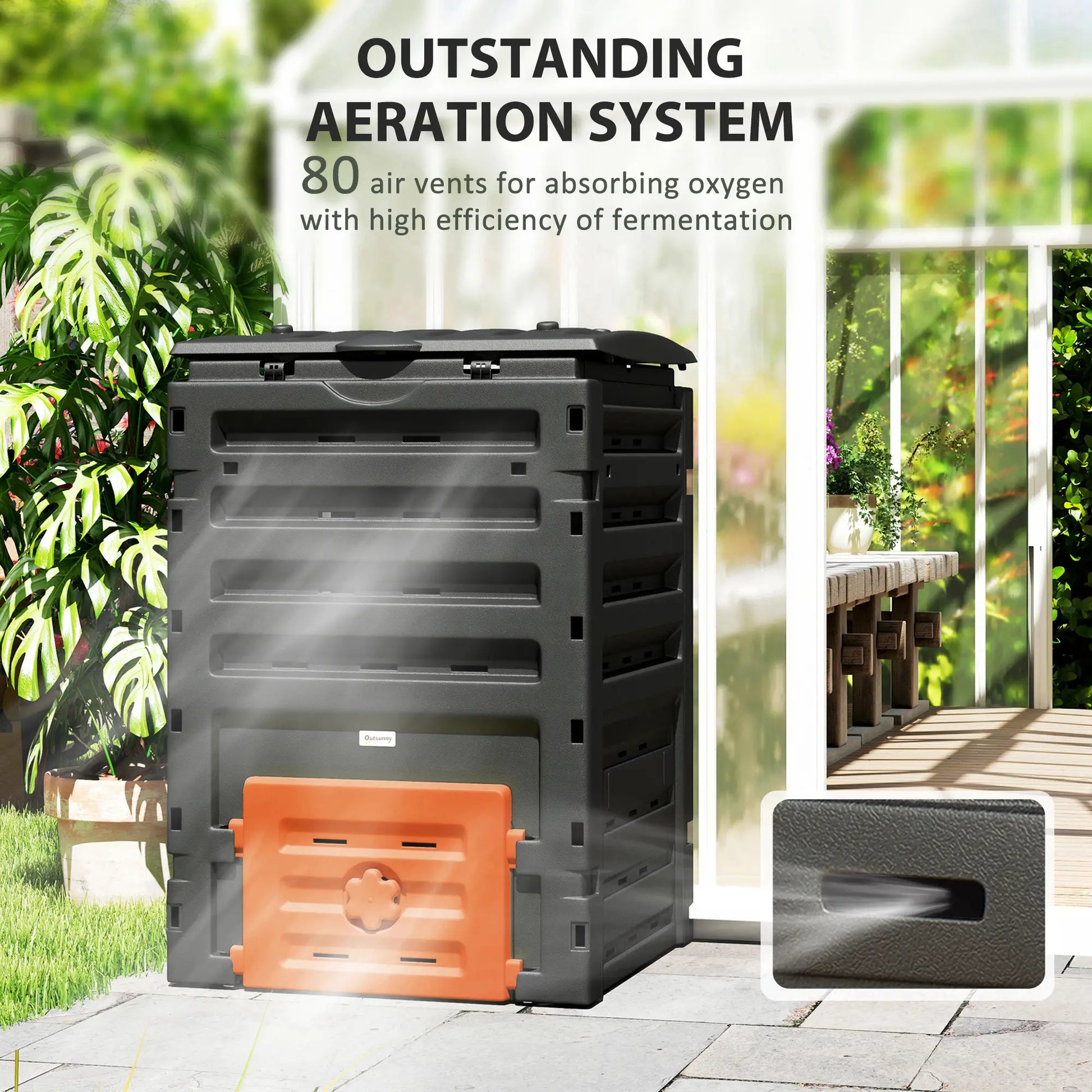 Compost Bin, Garden Composter, 120 Gallon (450L), Orange Garden Accessories at Gallery Canada
