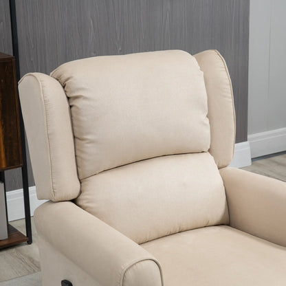 Massage Recliner Chair, Suede Wingback with Footrest, Wood Legs, Remote, Beige Single Sofas at Gallery Canada