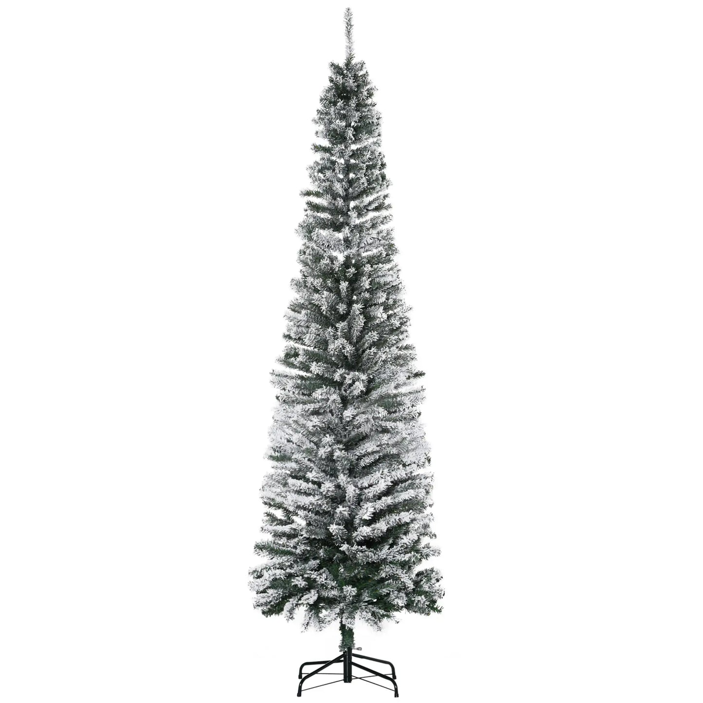 7.5ft Flocked Pencil Christmas Tree, Realistic Tips, Green Pencil Christmas Trees Green at Gallery Canada