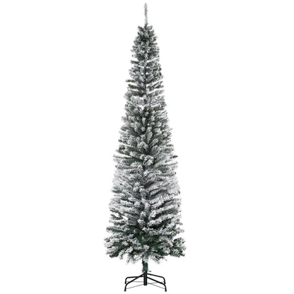 7.5ft Flocked Pencil Christmas Tree, Realistic Tips, Green Pencil Christmas Trees Green at Gallery Canada