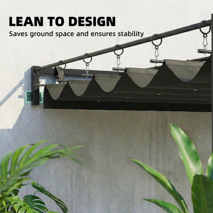 10' x 10' Retractable Pergola Canopy, Wall Mounted, Dark Grey Pergolas at Gallery Canada