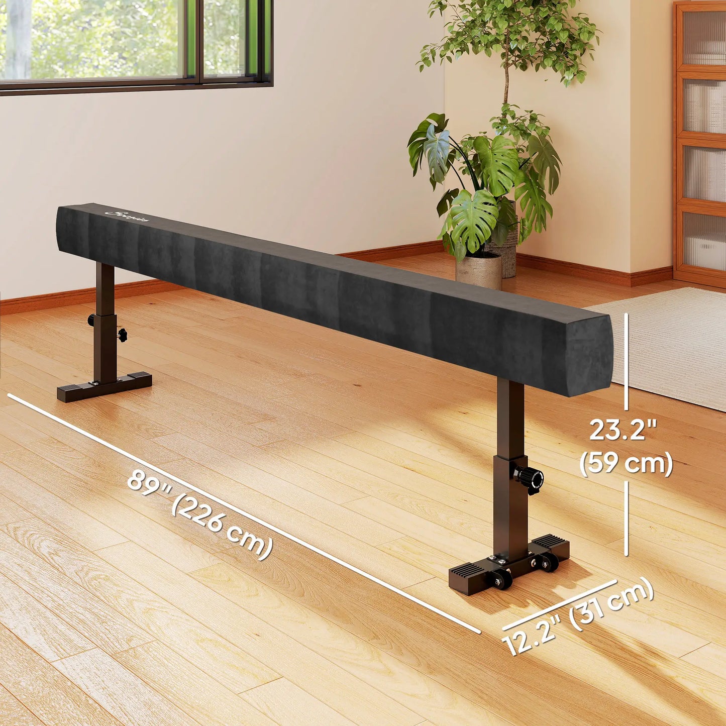 7.5ft Adjustable Balance Beam, Gymnastics Equipment with Wheels Gymnastics Mats at Gallery Canada