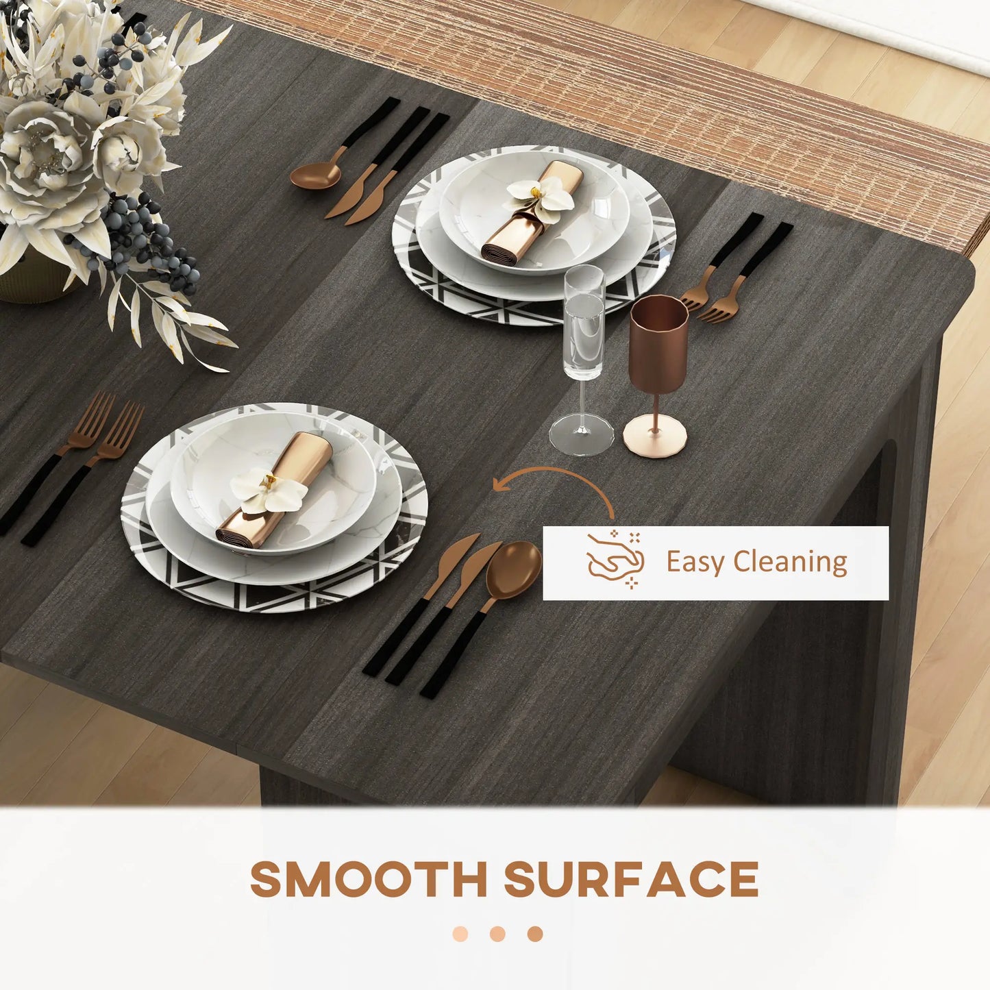 Extendable Dining Table, Expandable Kitchen Table, Seats 6, Grey Dining Tables at Gallery Canada