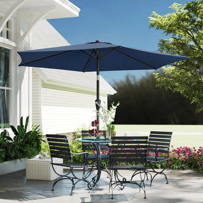 9FT Patio Umbrella With Tilt, Crank, 6 Ribs, UV Protection