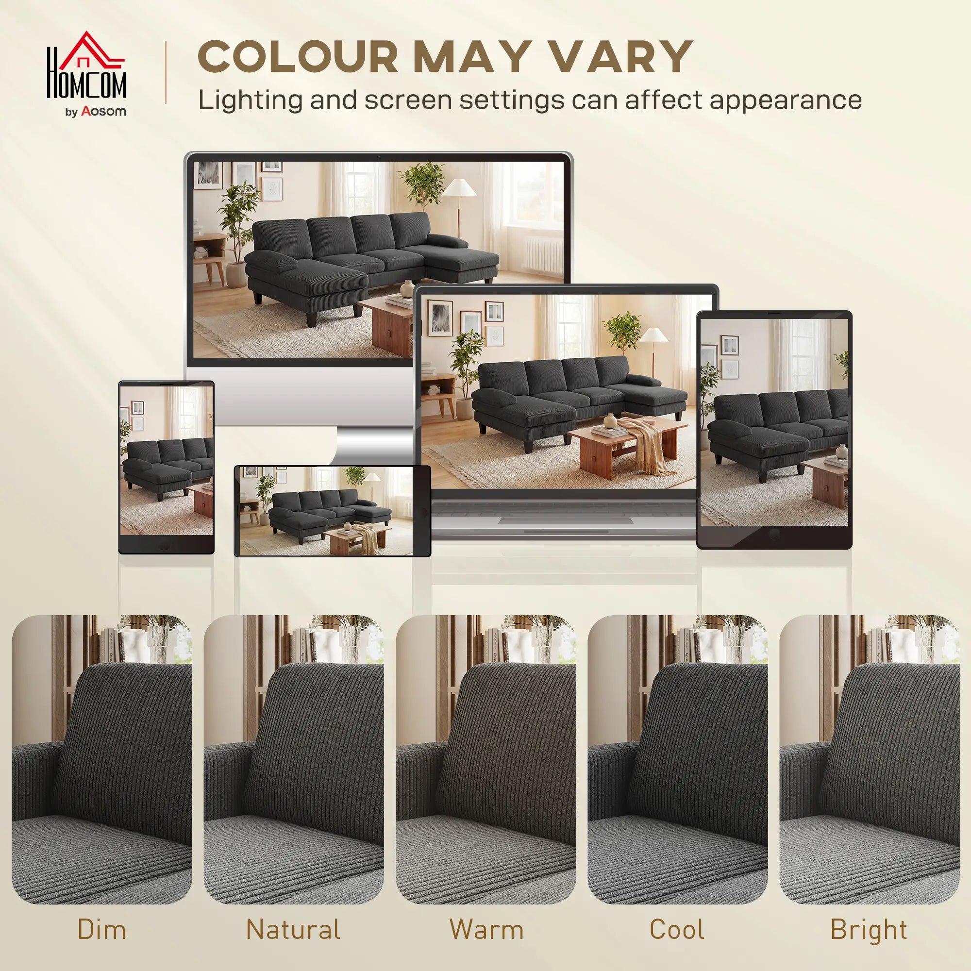 U Shaped Sectional Sofa, Double Chaise, 2200lb Capacity, Dark Grey 3-Seater Sofas at Gallery Canada