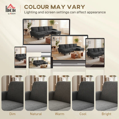 U Shaped Sectional Sofa, Double Chaise, 2200lb Capacity, Dark Grey 3-Seater Sofas at Gallery Canada