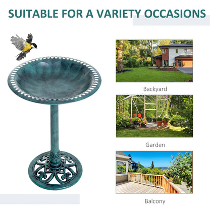 27'' Outdoor Resin Bird Bath, Fleur De Lis Pattern, Time-Worn Finish Garden Decor at Gallery Canada