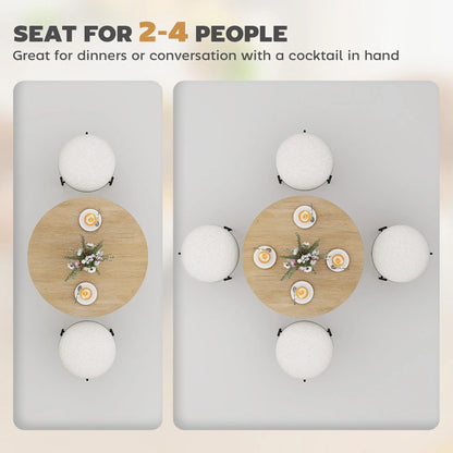 31.5" Industrial Round Dining Table - White Oak Dining Tables at Gallery Canada