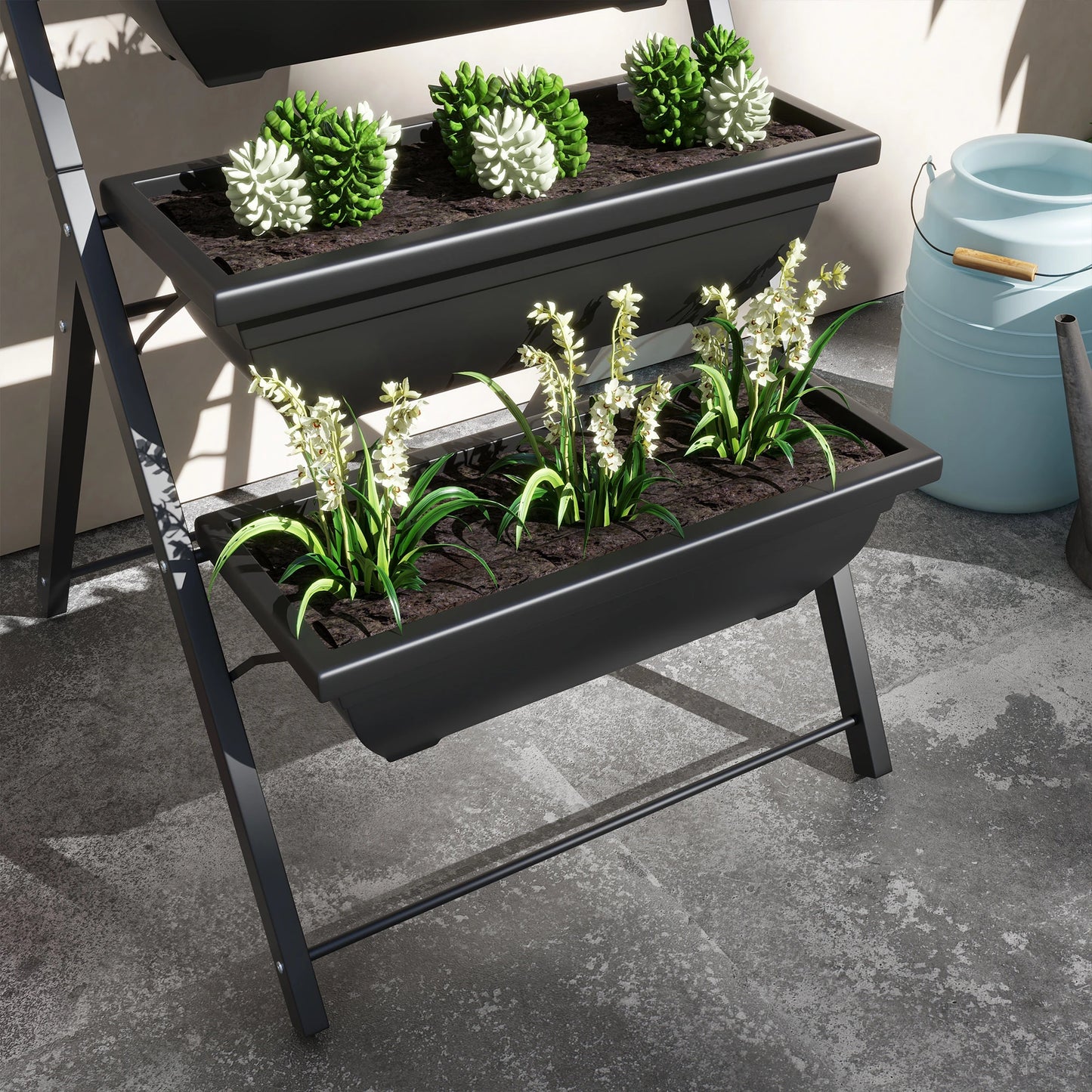 5-Tier Raised Garden Bed, 5 Planter Box, Outdoor Plant Stand, Black Plant Stands at Gallery Canada
