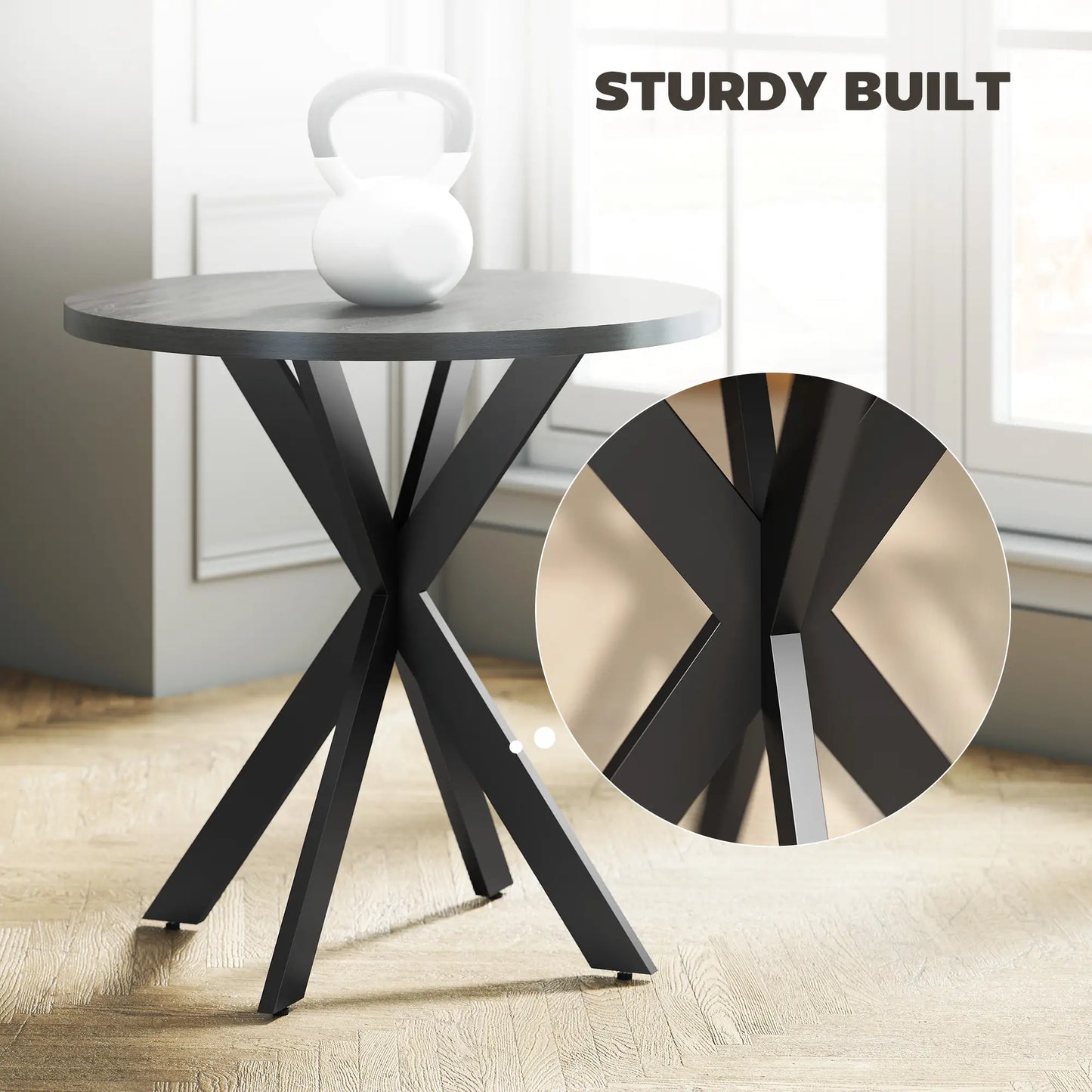 29" Round Dining Table, Steel Legs, Black Bar Tables & Dining Tables at Gallery Canada
