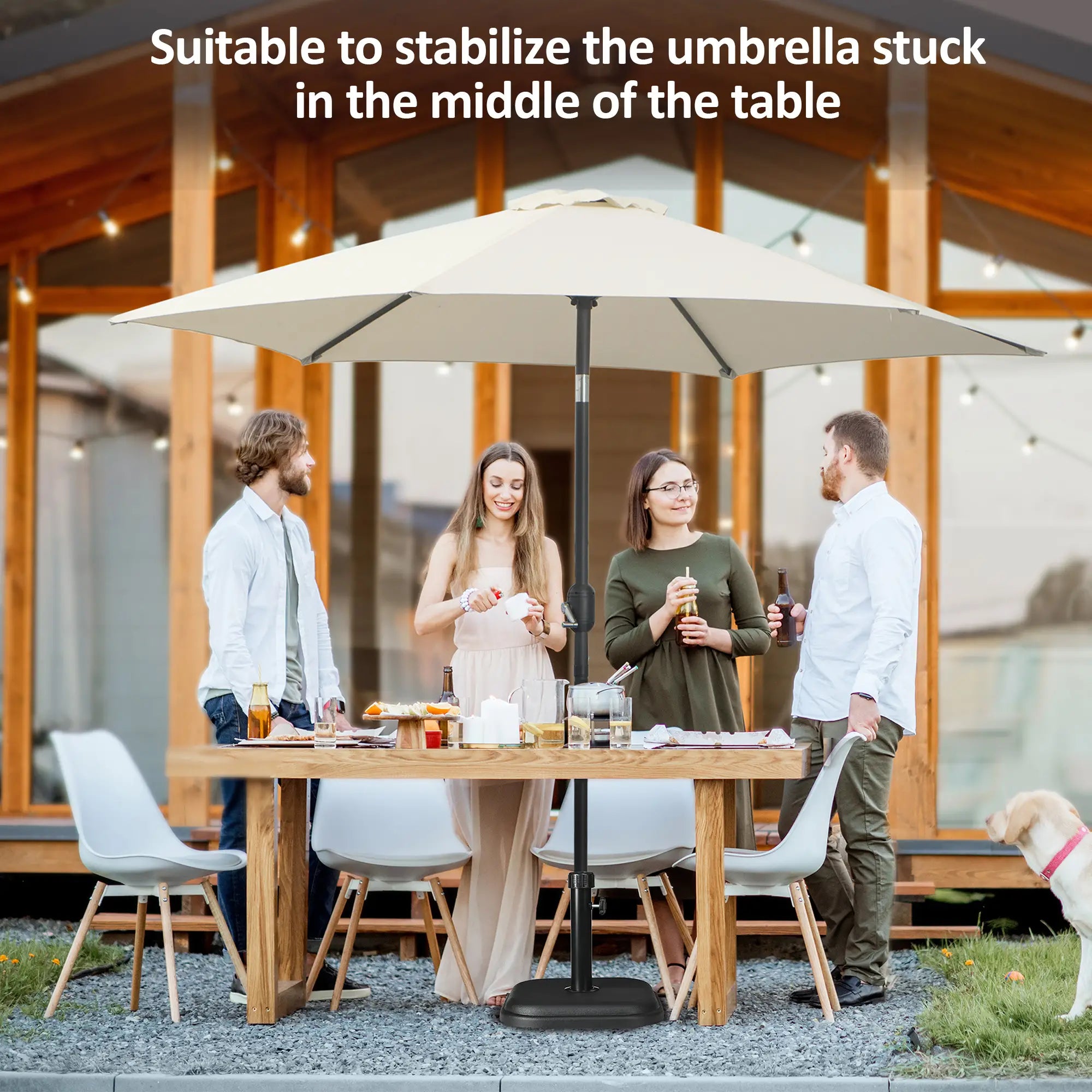 24 lb Concrete Patio Umbrella Base, Outdoor Market Table Stand, Black Umbrella Bases at Gallery Canada