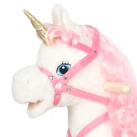 Cheval à bascule licorne, jouet à monter, sons, blanc, 3-5 ans, blanc