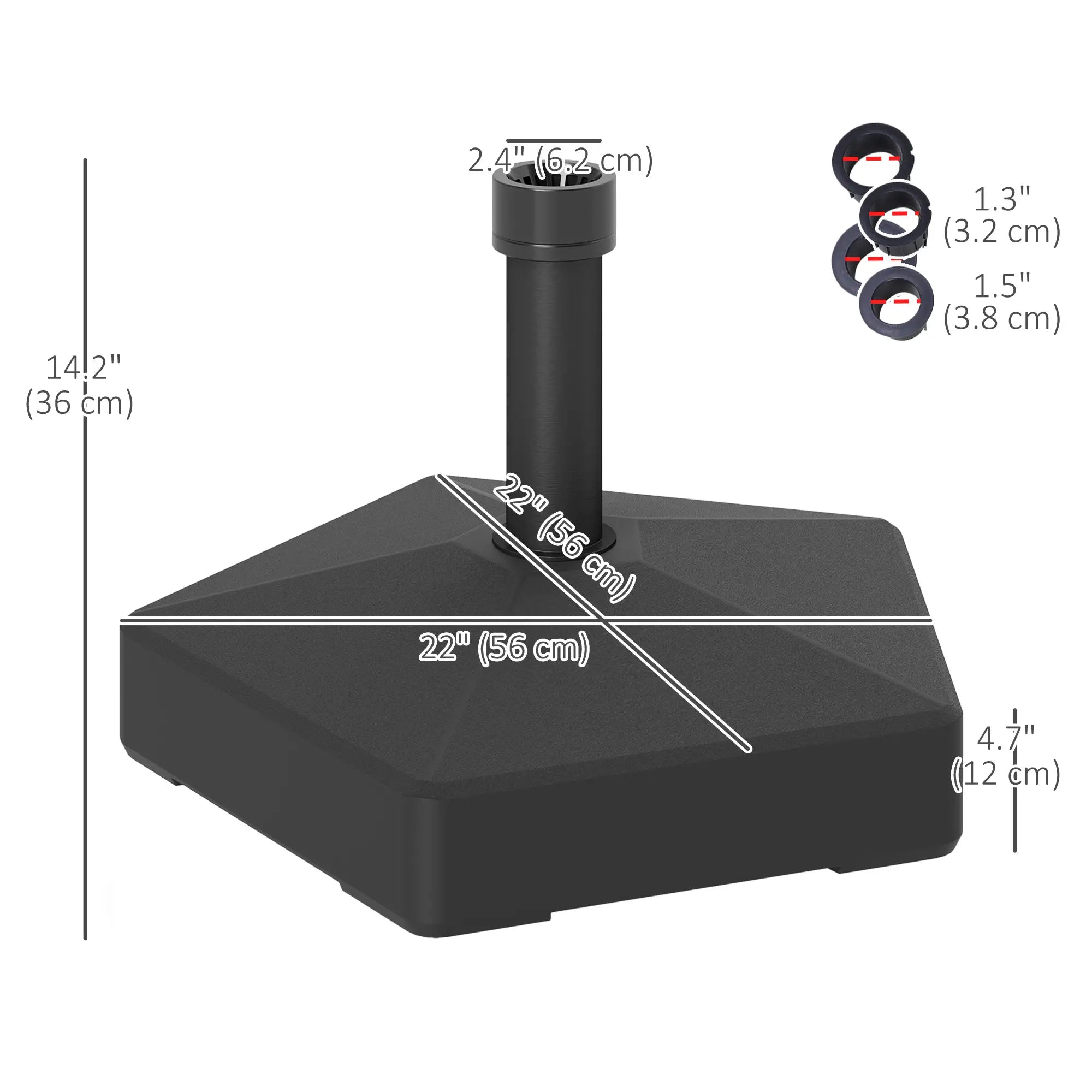 Heavy Duty Outdoor Umbrella Stand Base, Black Umbrella Bases at Gallery Canada