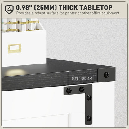 2 Drawer Filing Cabinet, Farmhouse Office Storage, Adjustable Hanging Bars, Letter, A4, Legal Size, White Office Cabinets & Cupboards at Gallery Canada