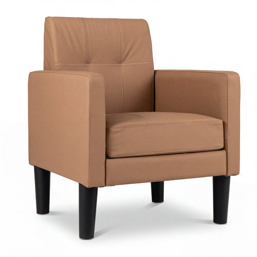 PU Leather Accent Chair, Brown