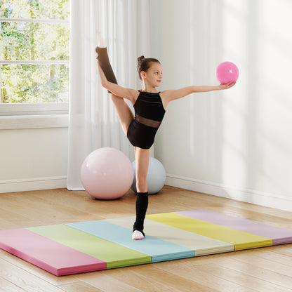 PU Leather Tri-Folding Gymnastics Tumbling Mat with Carrying Handles, Macaron Yoga & Gym Mats at Gallery Canada