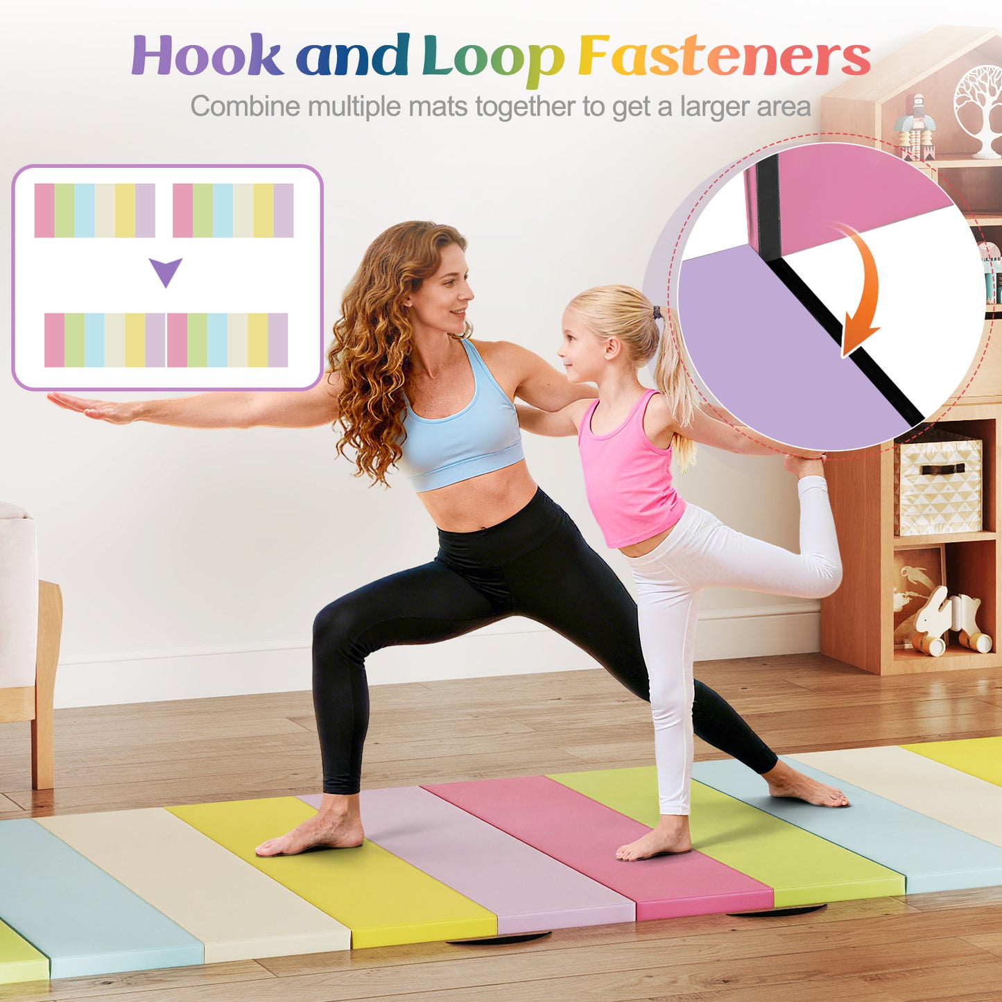 PU Leather Tri-Folding Gymnastics Tumbling Mat with Carrying Handles, Macaron Yoga & Gym Mats at Gallery Canada