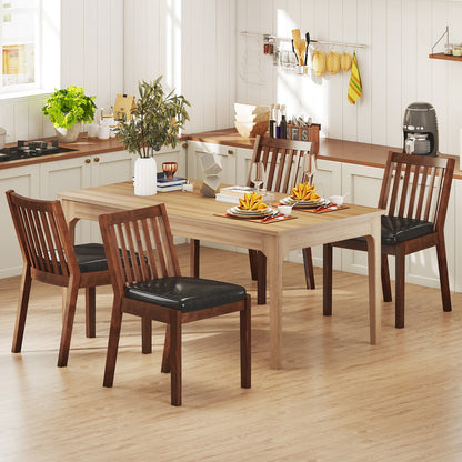 PU Leather Upholstered Dining Chair with Padded Seat Set of 4, Espresso Dining Chairs at Gallery Canada