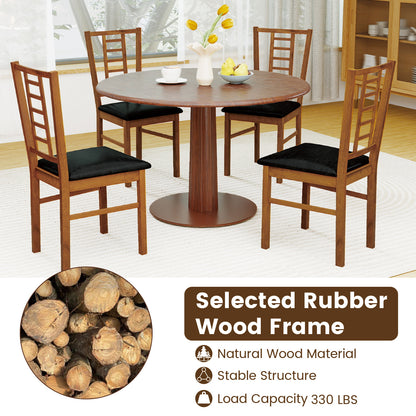 PU Leather Upholstered Wood Dining Chairs Set of 2, Walnut Dining Chairs at Gallery Canada