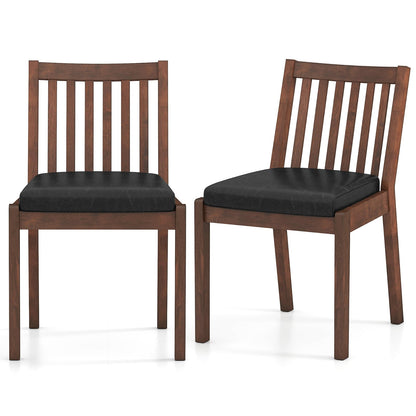 PU Leather Upholstered Dining Chair with Padded Seat Set of 2, Espresso Dining Chairs Espresso at Gallery Canada