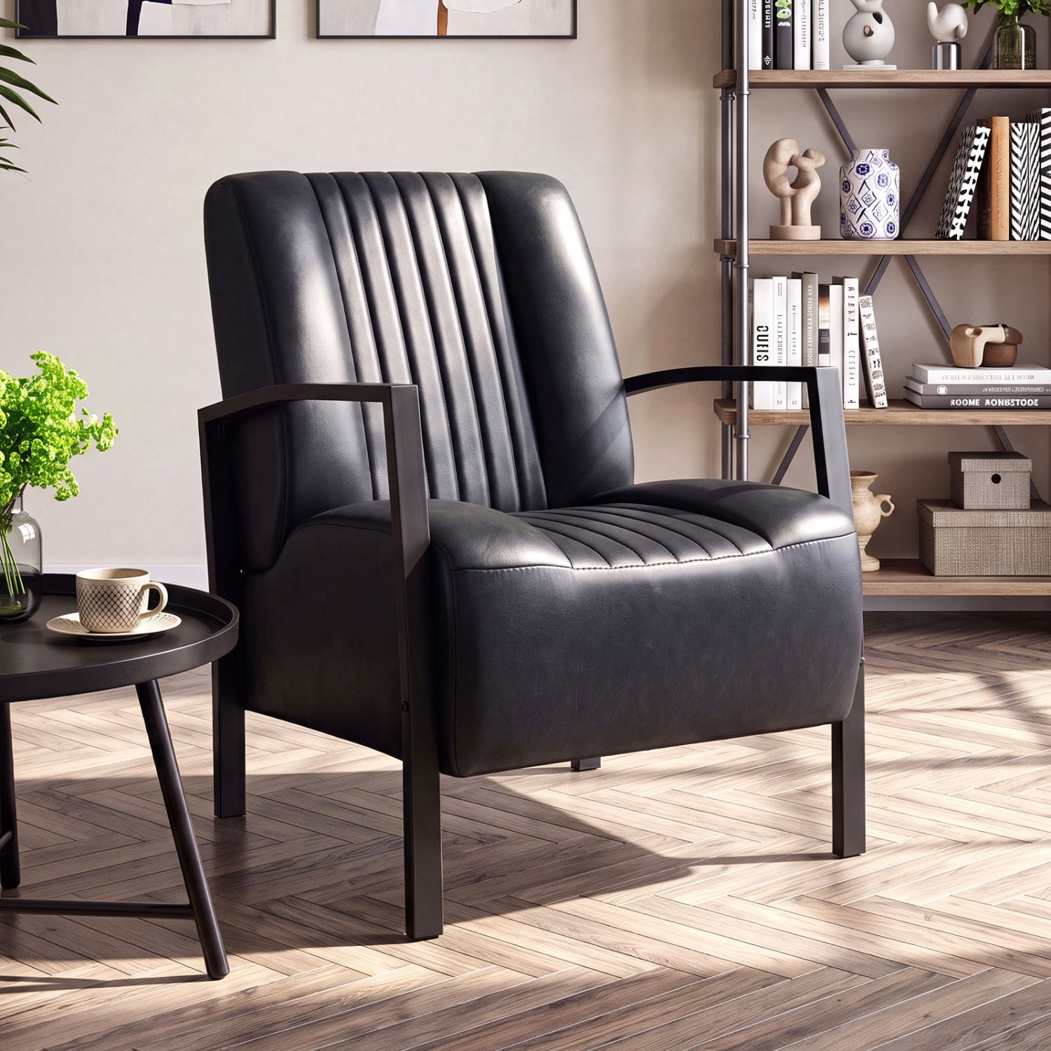 PU Leather Upholstered Armchair Accent Chairs at Gallery Canada