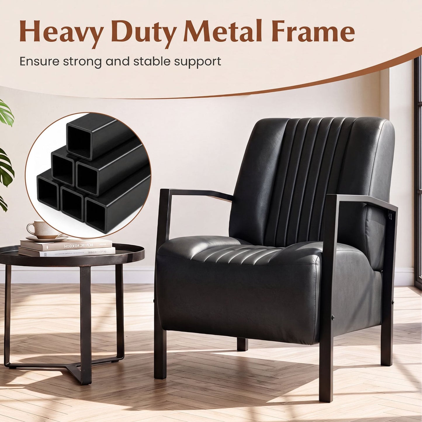PU Leather Upholstered Armchair Accent Chairs at Gallery Canada