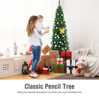 PVC Artificial Slim Pencil Christmas Tree, 6', Green Christmas Tree at Gallery Canada