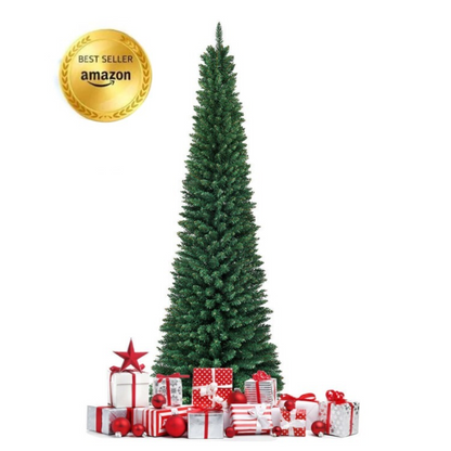 PVC Artificial Slim Pencil Christmas Tree, 7', Green Christmas Tree at Gallery Canada