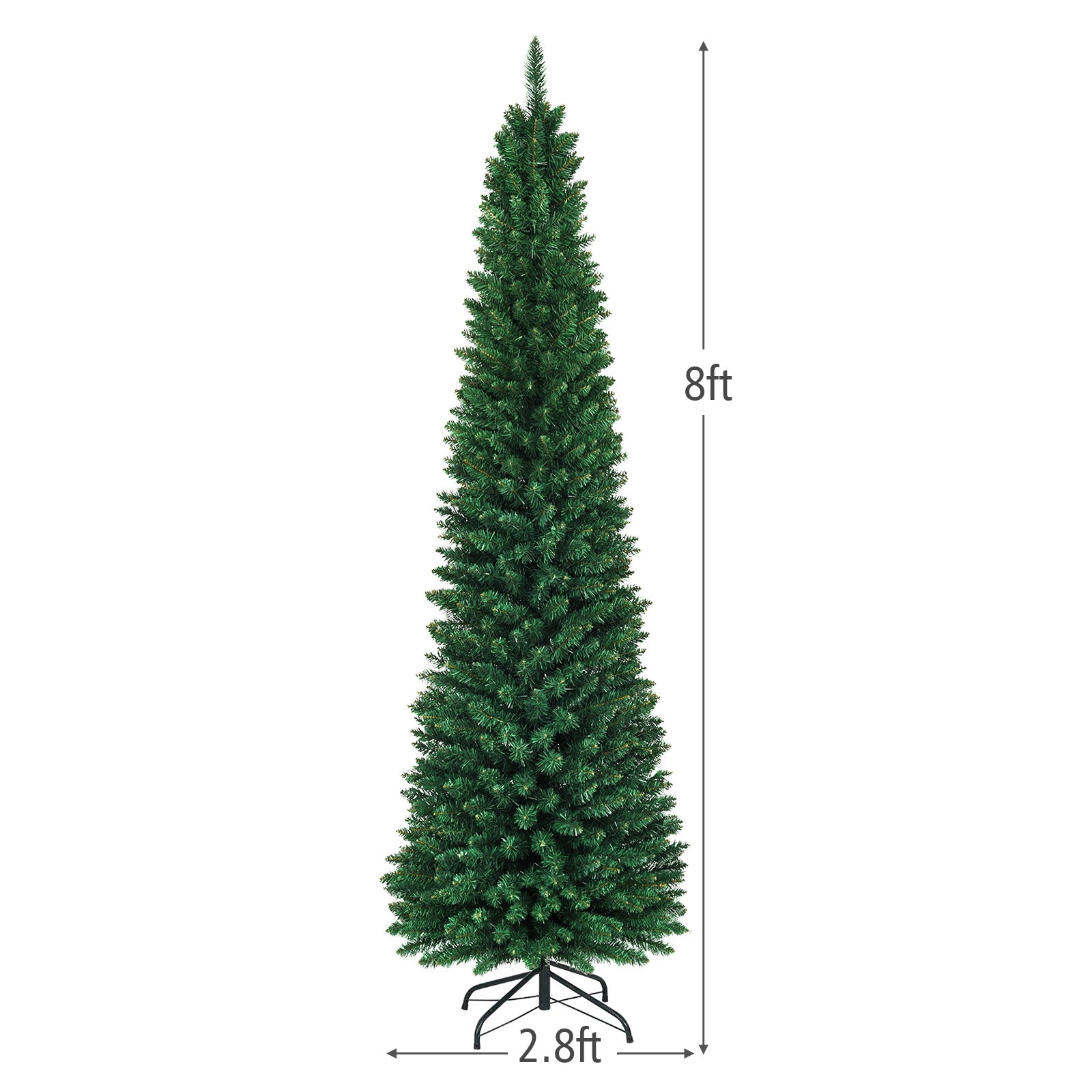 PVC Artificial Slim Pencil Christmas Tree, 8 Feet, Green Christmas Tree at Gallery Canada