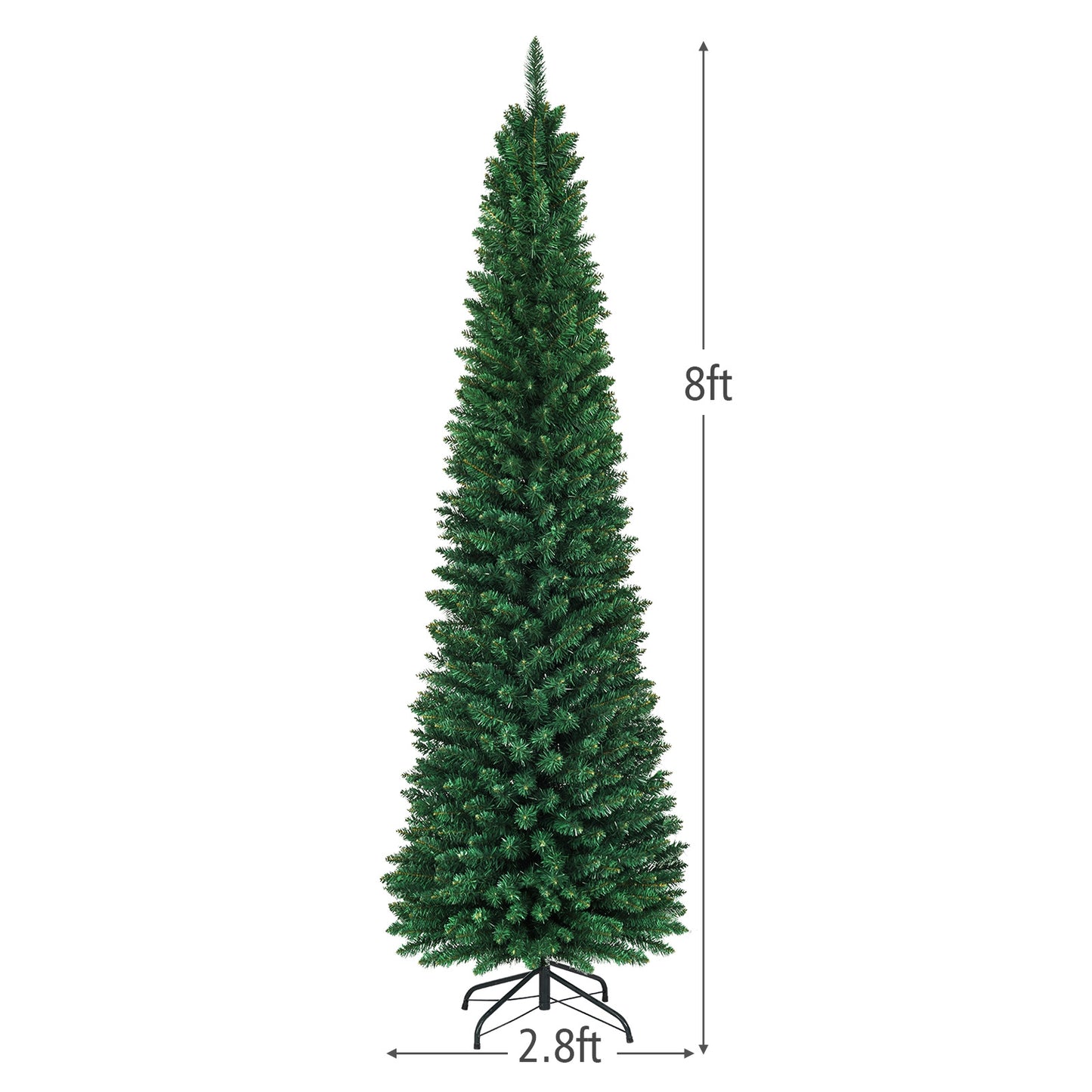 PVC Artificial Slim Pencil Christmas Tree, 8 Feet, Green Christmas Tree at Gallery Canada