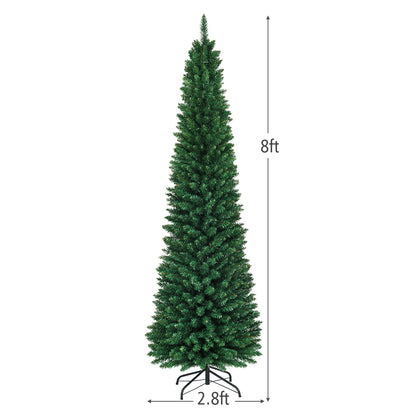PVC Artificial Slim Pencil Christmas Tree, 8 Feet, Green Christmas Tree at Gallery Canada