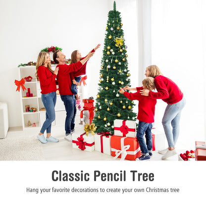 PVC Artificial Slim Pencil Christmas Tree, 8 Feet, Green Christmas Tree at Gallery Canada
