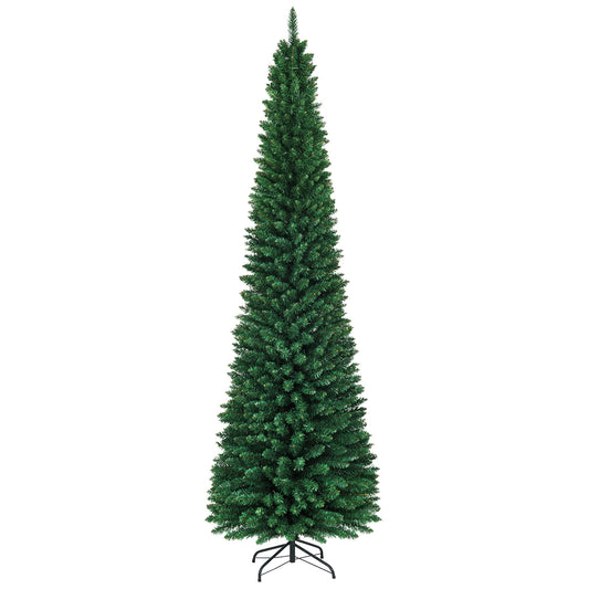 Arbre de Noël artificiel en PVC fin, 9', vert