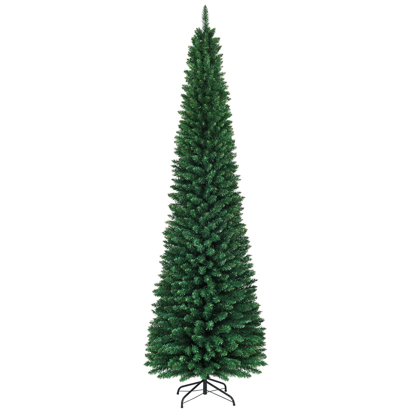 PVC Artificial Slim Pencil Christmas Tree, 9', Green