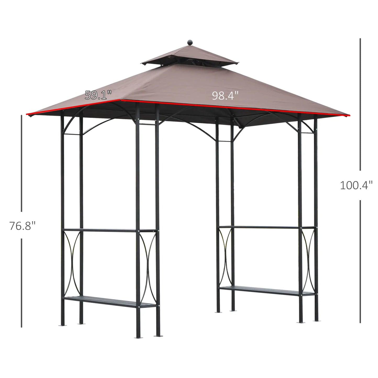 8' x 5' Grill Gazebo, Double Tiered Tent Pavilion, Garden Sun Shade BBQ Grill Gazebos at Gallery Canada