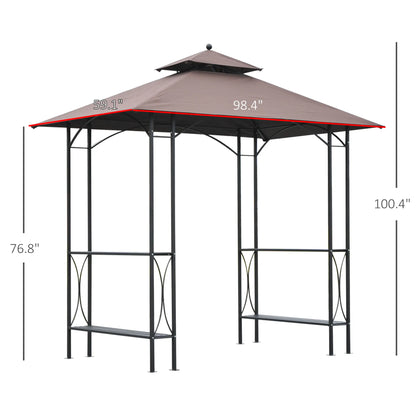8' x 5' Grill Gazebo, Double Tiered Tent Pavilion, Garden Sun Shade BBQ Grill Gazebos at Gallery Canada