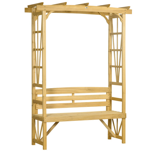 Wooden Patio Bench, Outdoor Bench for Plants, Light Brown Outdoor Benches Light Brown at Gallery Canada