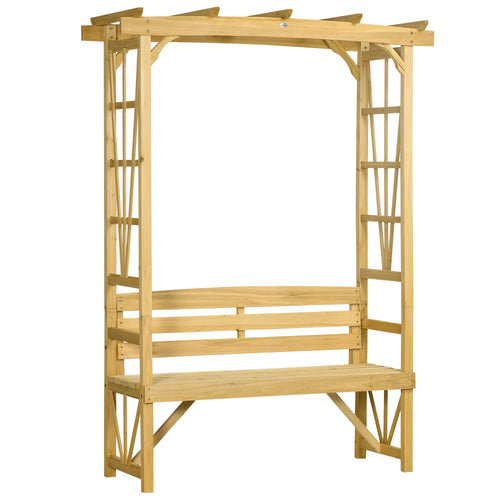 Wooden Patio Bench, Outdoor Bench for Plants, Light Brown