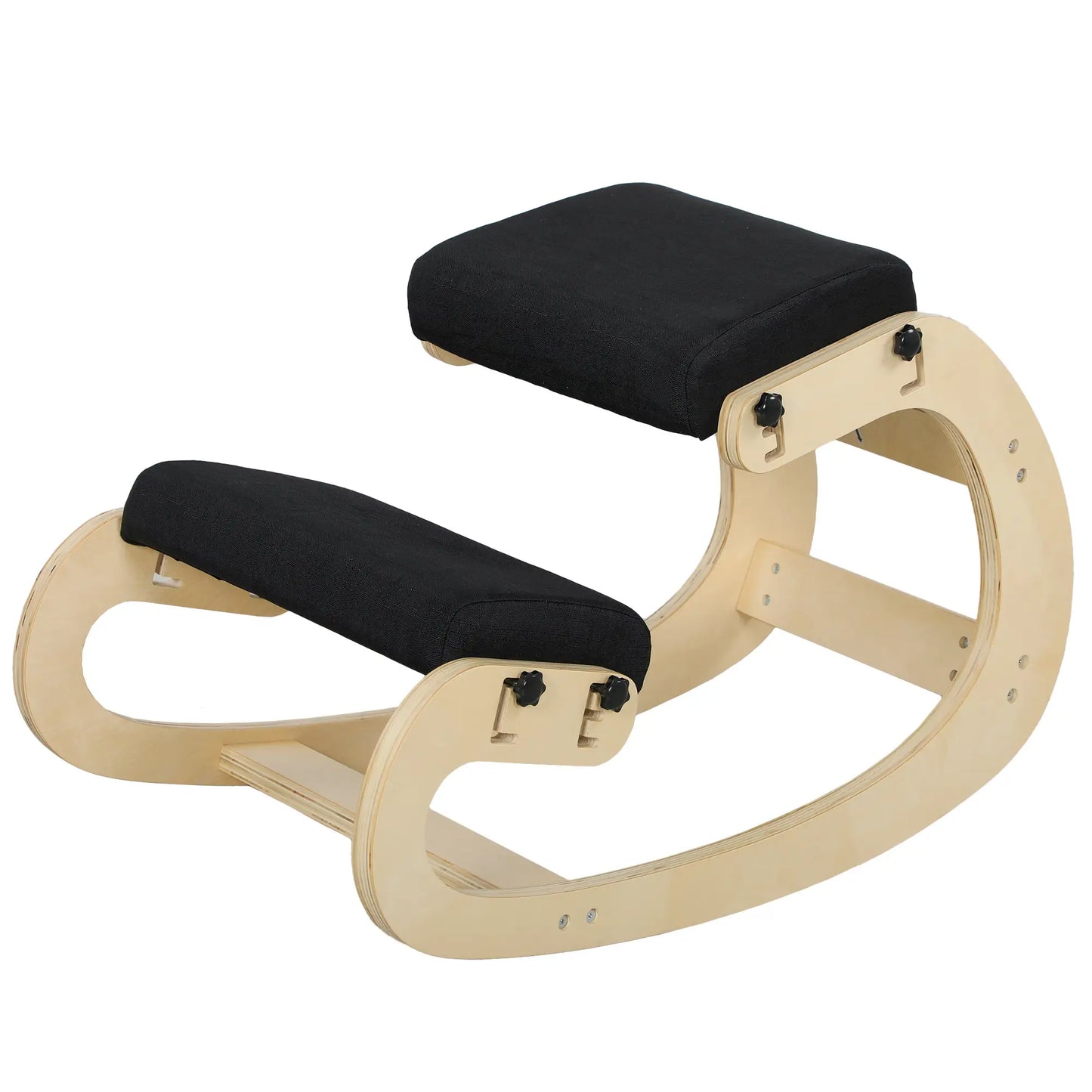 Adjustable Wood Kneeling Chair, Ergonomic Stool, Black Office Chairs Black at Gallery Canada